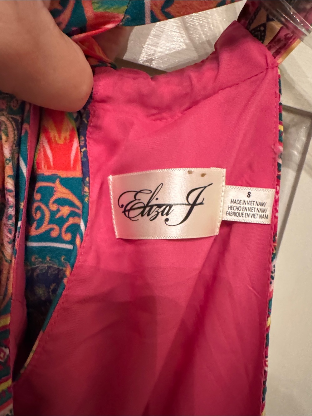 Eliza J Pink & Teal Paisley Halter Maxi Dress - Beautiful Dress - Picture 4 of 8